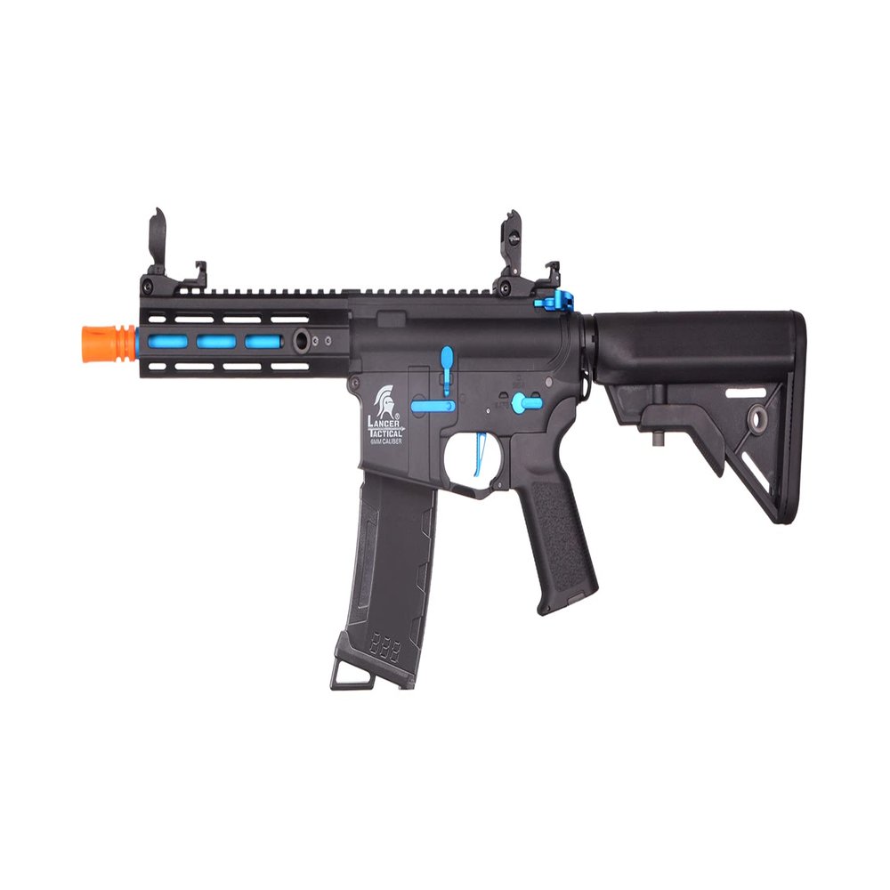 Lancer Tactical Gen 3 Lightweight Durable Polymer M4 Airsoft MLOK AEG w/High Speed Mid Cap with Programmable Fast Trigger (ETU & MOSFET)