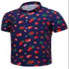 SheLucki Hawaiian Shirt for Men, Unisex Summer Beach Casual Short Sleeve Button Down Shirts, Printed Palmshadow Clothing Strawberry Blue L view 1