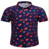 SheLucki Hawaiian Shirt for Men, Unisex Summer Beach Casual Short Sleeve Button Down Shirts, Printed Palmshadow Clothing Strawberry Blue L view 2
