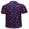 SheLucki Hawaiian Shirt for Men, Unisex Summer Beach Casual Short Sleeve Button Down Shirts, Printed Palmshadow Clothing Strawberry Blue L view 3