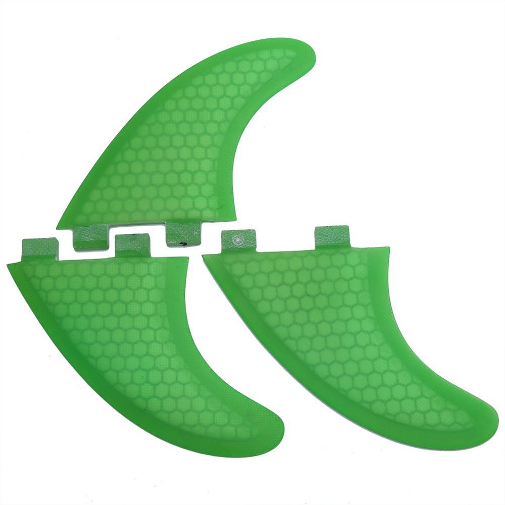 VBESTLIFE Surfboard Fins, 3PCS Green G3 G5 G7 Surf Fins Surfboard Fiberglass Set Thruster (G5)