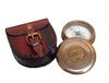 Antique Nautical Brass Compass with Leather Solid Brass Vintage Fully Functional Compass Navigational & Directional Tool for Hiking Trekking Travelling & Camping by Nexus Centre view 1