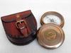 Antique Nautical Brass Compass with Leather Solid Brass Vintage Fully Functional Compass Navigational & Directional Tool for Hiking Trekking Travelling & Camping by Nexus Centre view 2
