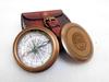 Antique Nautical Brass Compass with Leather Solid Brass Vintage Fully Functional Compass Navigational & Directional Tool for Hiking Trekking Travelling & Camping by Nexus Centre view 3