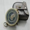 Antique Nautical Brass Compass with Leather Case Navigational & Directional Gift Tool for Hiking Trekking Travelling & Camping by Nexus Centre view 2