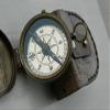 Antique Nautical Brass Compass with Leather Case Navigational & Directional Gift Tool for Hiking Trekking Travelling & Camping by Nexus Centre view 3