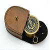 Antique Nautical Brass Compass with Leather Fully Functional Brass Collectable 2'' Compass Navigational & Directional Tool for Hiking Trekking Travelling & Camping by Nexus Centre view 4