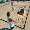 SandVoll Beach Volleyball Sand Anchors - XLarge 6x6 inch Heavy Duty Plastic Boards + Elastic Thick Cord. Fits All Beach Volleyball Boundary Lines. 4 Pack (Lines not Included) view 3
