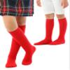Hugh Ugoli Knee High Cotton Socks for Kids Girls Boys & Toddlers, Long School Uniform Socks, Soft & Comfortable,Red, 7-8 Years Old, 4 Pairs view 1