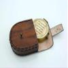 Antique Nautical Brass Compass with Leather Go Confidently Engraved Solid Brass Compass Navigational & Directional Gift Tool for Hiking Trekking Travelling & Camping by Nexus Centre view 3