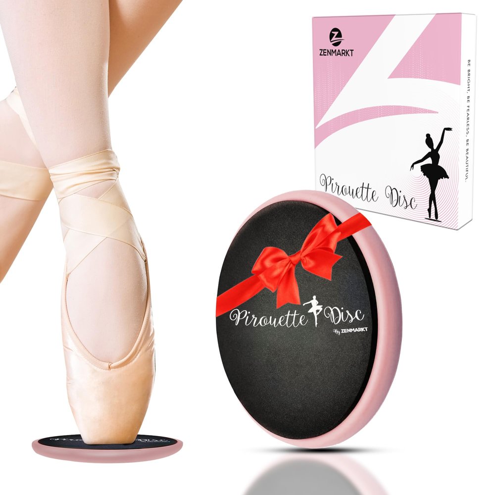 Ballet Pirouette Disc for Dancers - Portable Turn Disc for Dancing on Releve, Gymnastics and Ice Skaters - for Better Pirouette Technique, Releve, Turns and Dance Spinning (Pink with box)