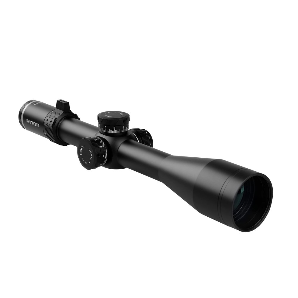 Riton Optics Series 5 Conquer 5-25x56 MRAD Riflescope First Focal Plane HD Glass Illuminated Reticle with Integrated Removable Two Location Three Available Height Throw Levers