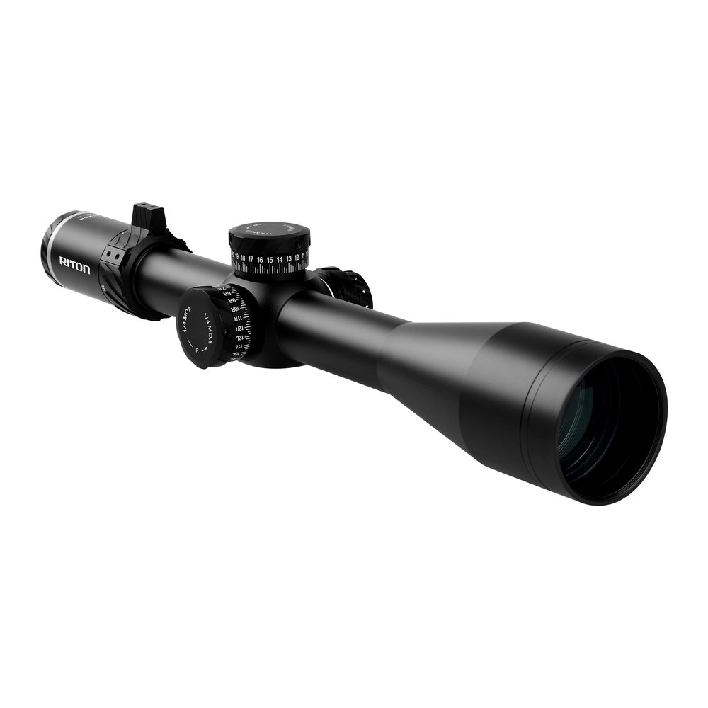Riton Optics Series 5 Conquer 5-25x56 MOA Riflescope First Focal Plane HD Glass Illuminated Reticle with Integrated Removable Two Location Three Available Height Throw Levers
