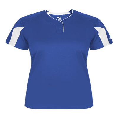 Alleson Athletic Womens Striker Placket, S, Royal/White