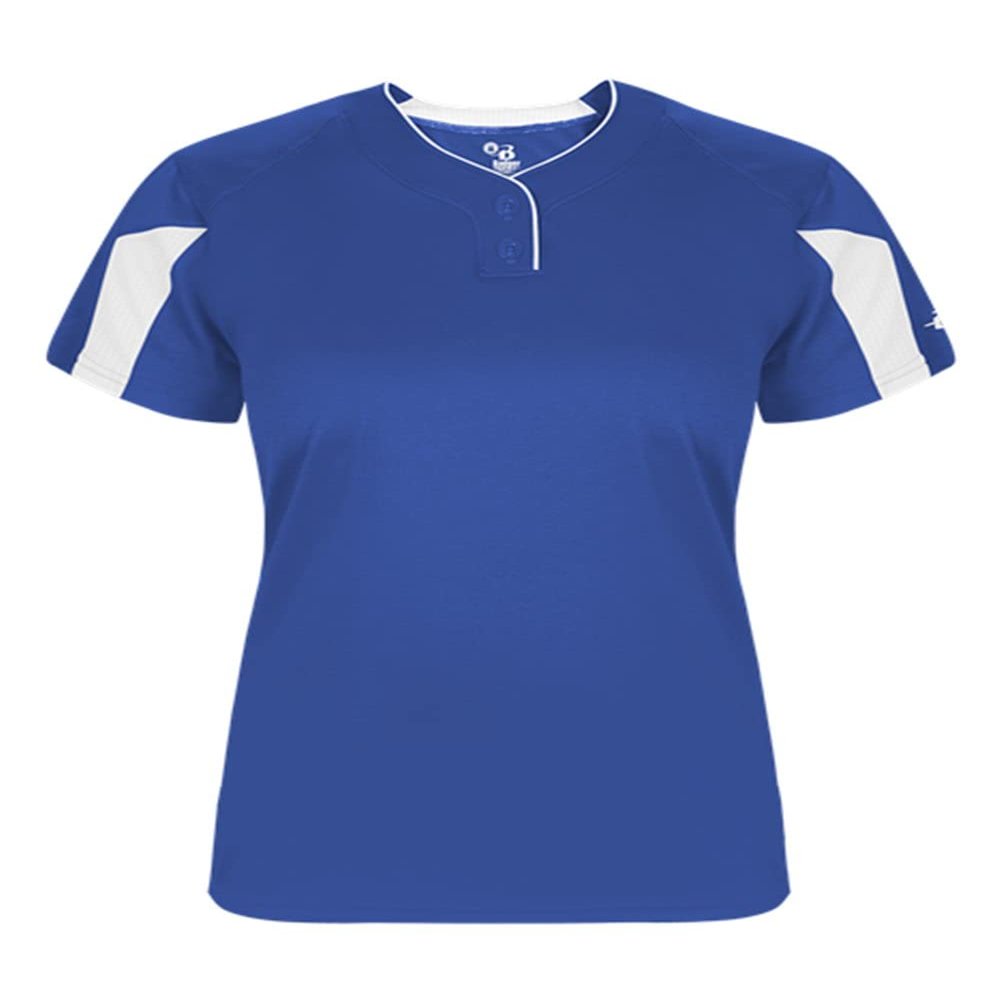 Alleson Athletic Womens Striker Placket, S, Royal/White