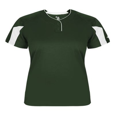 Alleson Athletic Womens Striker Placket, XL, Forest/White
