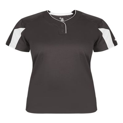 Alleson Athletic Womens Striker Placket, XS, Graphite/White