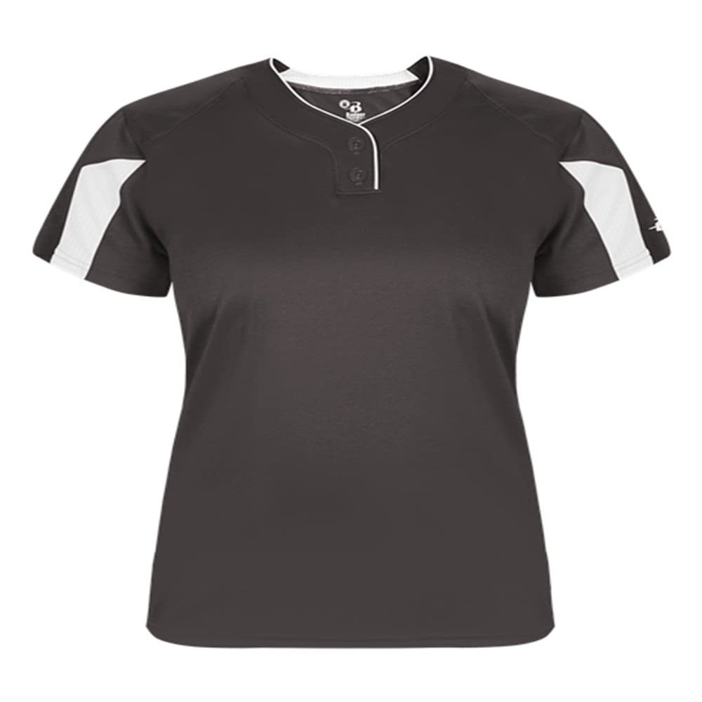 Alleson Athletic Womens Striker Placket, XS, Graphite/White