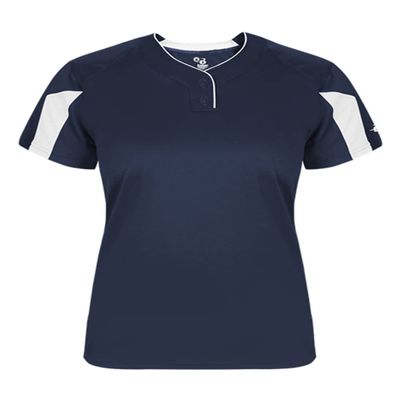 Alleson Athletic Womens Striker Placket, S, Navy/White