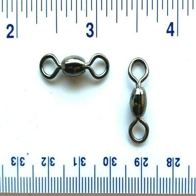 100 Gerry's Tackle Black Crane Fishing Swivels Size 1/0 (140 lbs. Test)