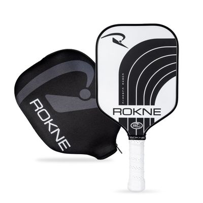 ROKNE Curve Classic Pickleball Paddle, USAPA Approved Pickle Ball Rackets, ProGrit Texture, Max Spin & Control, Comfort Cushion Grip, Long Handle, Fiberglass, Includes Paddle Cover