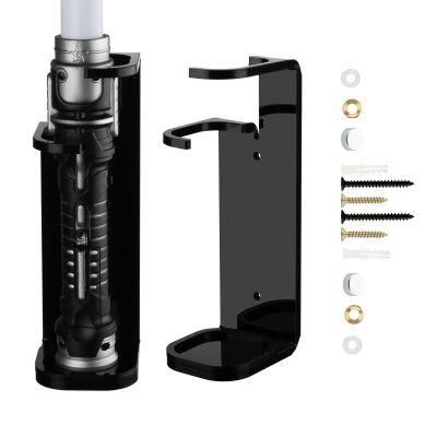 Cosmos 1 Pc Lightsaber Wall Mount Stand Light Saber Display Rack Wall Holder, Acrylic Lightsaber Display Stand Lightsabers Holder Compatible with Most Lightsabers- Screw Hardware Included (Solid Black - 5 cm Dia.)