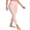 YUNOGA Women's High Waisted Workout Leggings 25" Inseam Ultra Soft Tummy Control Yoga Pants (L, Pink Sude) view 4