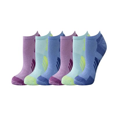 Amazon Essentials Women's Performance Comfortable Cotton Cushioned Breathable Athletic No-Show Sports Socks, 6 Pairs, Multicolor/Solid/Stripe, 8-12