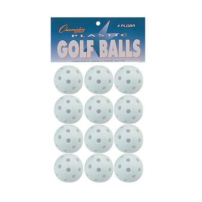 Champion Sports PLGBR 2 in. Plastic Golf Ball - Set of 12