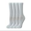 Amazon Essentials Women's Cotton Cushioned Performance Work Crew Sock, 4 Pairs, White, 6-9 view 1