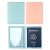 Arouselove 2 Pack Passport covers and Vaccine Card Holder PU Leather Passport Wallet Vaccine Case Protector Slot Travel Passport Wallets for Women & Men (Blue & Pink) view 1