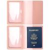 Arouselove 2 Pack Passport covers and Vaccine Card Holder PU Leather Passport Wallet Vaccine Case Protector Slot Travel Passport Wallets for Women & Men (Blue & Pink) view 4