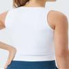 THE GYM PEOPLE Women's Workout Crop Tops Sleeveless Yoga Running Shirts Athletic Tank Top No Padding White view 4