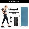 Aucuu 6 in 1 Foam Roller Set Includes Hollow Core Massage Roller, Yoga Stick, Massage Ball, Fitness Stretching Strap, Carrying Bag, Towel, Massage Roller (Black) view 2