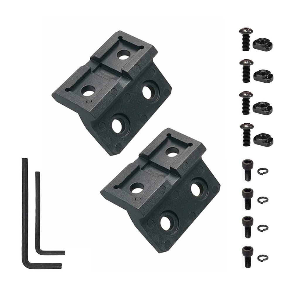 CG GEARS Offset Light/Optic Mount for MLOCK, Polymer Rail Section Mounts Compatible with Picatinny Rails (1 Slot P-Rail Mount 2pcs)