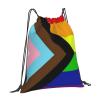 Qauirfe Progress Pride Flag Lgbtq Outdoor Drawstring Bags Gym Bag Fashion Simple, Suitable For Men And Women, Young And Old view 2