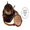 Antique Nautical Brass Compass with Wooden Box Antiqued Brass Poem Compass Navigational & Directional Gift Tool for Hiking Trekking Travelling & Camping by Nexus Centre view 4