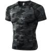 Camo Black Compression Shirts Men Short Sleeve Workout Gym T-Shirt Running Tops Cool Dry Sports Base Layer Undershirts view 1