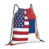 Qauirfe America Serbia Friendship Flag Outdoor Drawstring Bags Gym Bag Fashion Simple, Suitable For Men And Women, Young And Old view 2