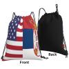 Qauirfe America Serbia Friendship Flag Outdoor Drawstring Bags Gym Bag Fashion Simple, Suitable For Men And Women, Young And Old view 3
