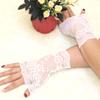 Papoopy Women White Lace Gloves for for Wedding, Tea Party, Cosplay, Costume (Lace-Fingerless-White) view 2