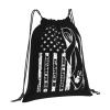 Qauirfe Us Flag Black Ribbon Skin Cancer Melanoma Awareness Outdoor Drawstring Bags Gym Bag Fashion Simple, Suitable For Men And Women, Young And Old view 2