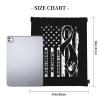 Qauirfe Us Flag Black Ribbon Skin Cancer Melanoma Awareness Outdoor Drawstring Bags Gym Bag Fashion Simple, Suitable For Men And Women, Young And Old view 4