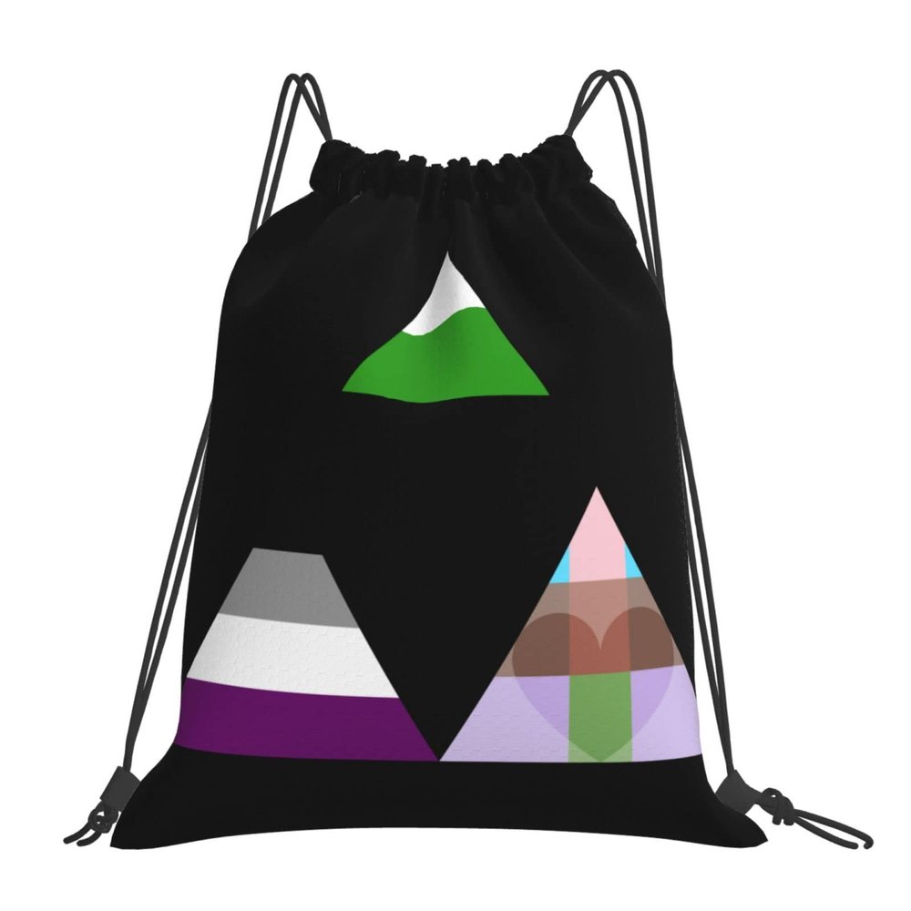 Qauirfe Neutrois Asexual Androromantiflex Triangle Pride Flag Outdoor Drawstring Bags Gym Bag Fashion Simple, Suitable For Men And Women, Young And Old