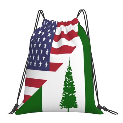 Qauirfe America Norfolk Island Friendship Flag Outdoor Drawstring Bags Gym Bag Fashion Simple, Suitable For Men And Women, Young And Old