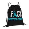 Qauirfe Fuck Tourettes Syndrome Awareness Ribbon Outdoor Drawstring Bags Gym Bag Fashion Simple, Suitable For Men And Women, Young And Old view 2