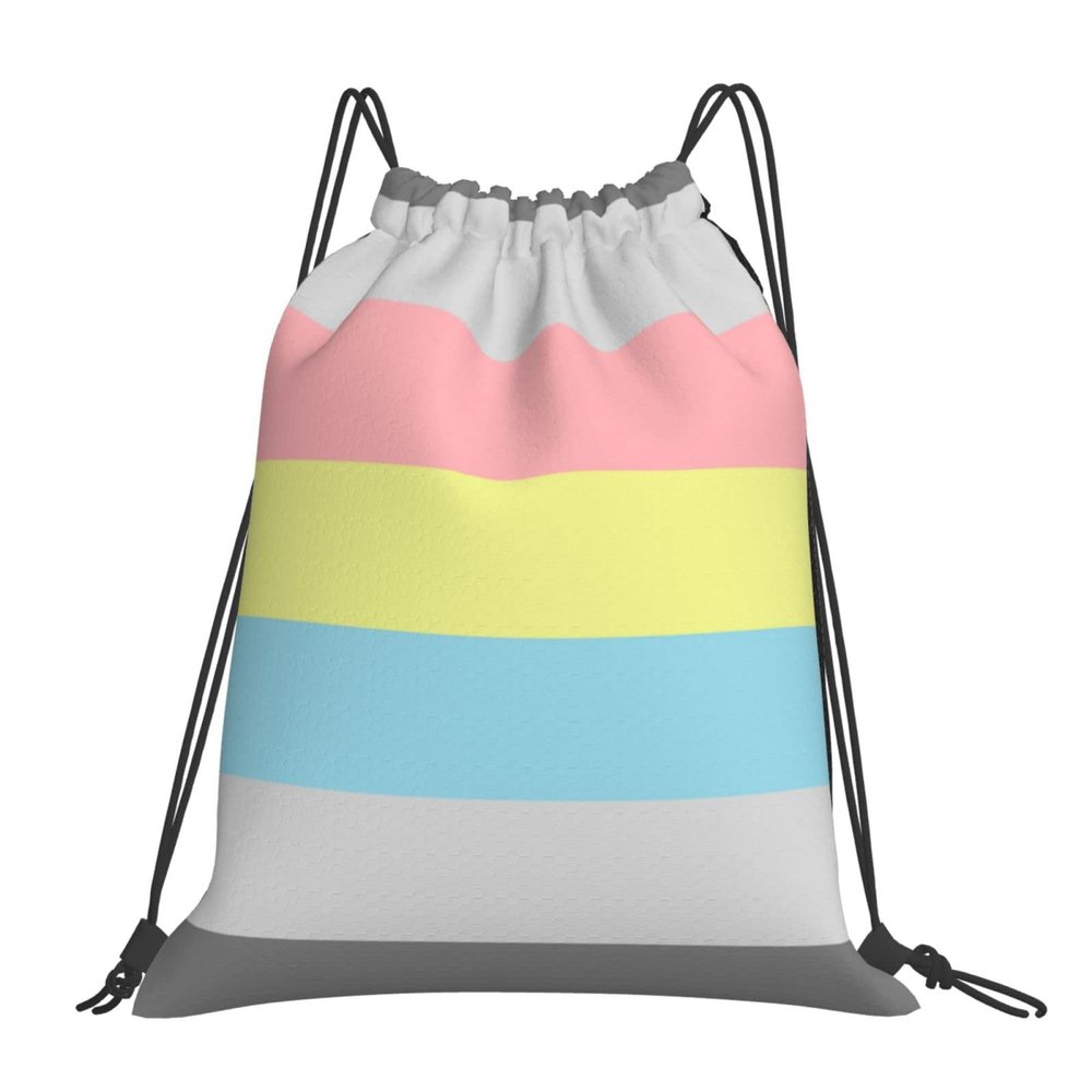 Qauirfe Demiflux Pride Flag Lgbtq Outdoor Drawstring Bags Gym Bag Fashion Simple, Suitable For Men And Women, Young And Old