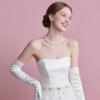 Papoopy Women White Long Gloves for for Wedding, Tea Party, Cosplay, Costume (Satin - White) view 2