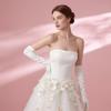 Papoopy Women White Long Gloves for for Wedding, Tea Party, Cosplay, Costume (Satin - White) view 4