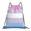 Qauirfe Bigender Pride Flag Lgbtq Outdoor Drawstring Bags Gym Bag Fashion Simple, Suitable For Men And Women, Young And Old view 1